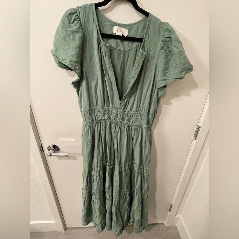 Anthropologie Green Midi Dress